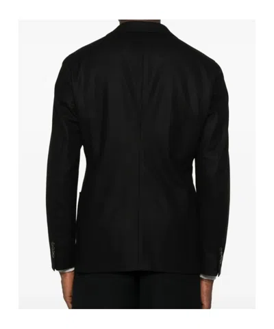 Giorgio Armani Two-button Patch-pocket Jacket In Black
