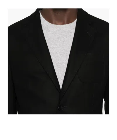 Giorgio Armani Two-button Patch-pocket Jacket In Black