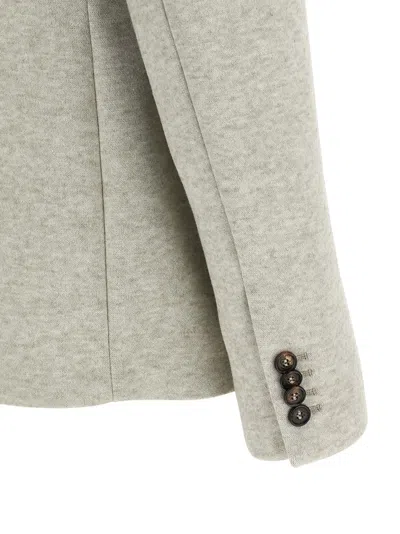 Giuseppe Di Morabito Double-breasted Oversized Blazer With Removable Rose Brooch In Brown