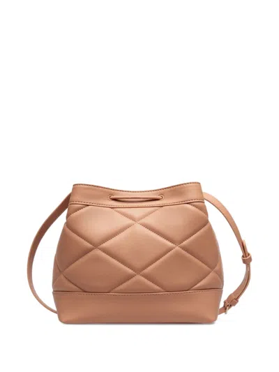 Bally Quilted Drawstring Bucket Bag In Brown
