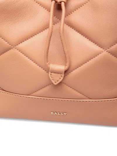 Bally Quilted Drawstring Bucket Bag In Brown
