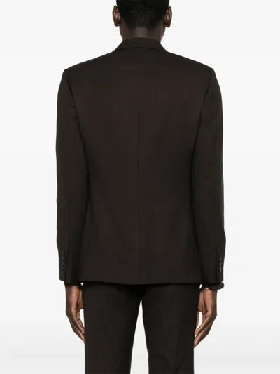 Sandro Stretch-wool Blazer In Brown