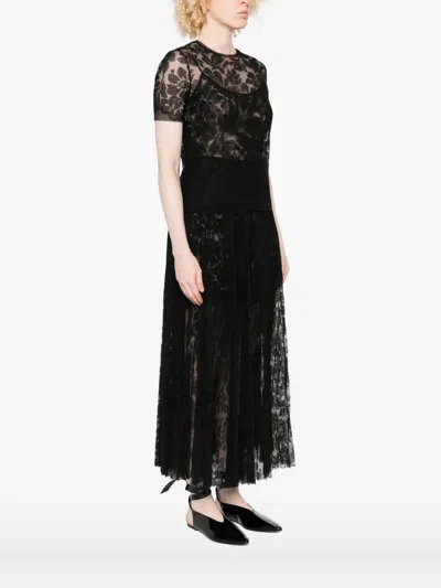 Ermanno Scervino Floral Lace Short Sleeve Top In Black