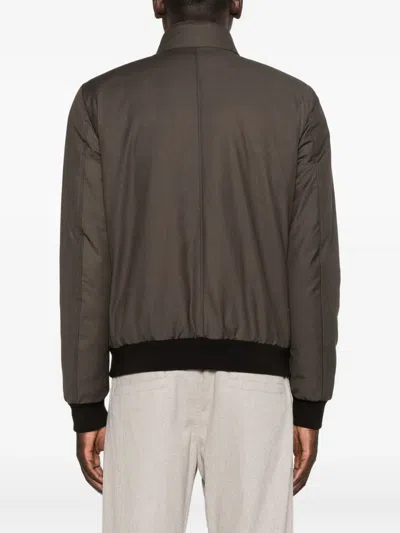 Moorer Janos-pum Button-fastening Ribbed-cuff Bomber Jacket In Brown