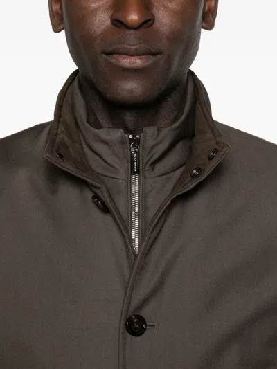 Moorer Janos-pum Button-fastening Ribbed-cuff Bomber Jacket In Brown