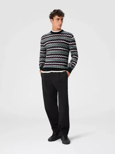 Missoni Crew Neck Sweater With Zigzag Pattern In Multi