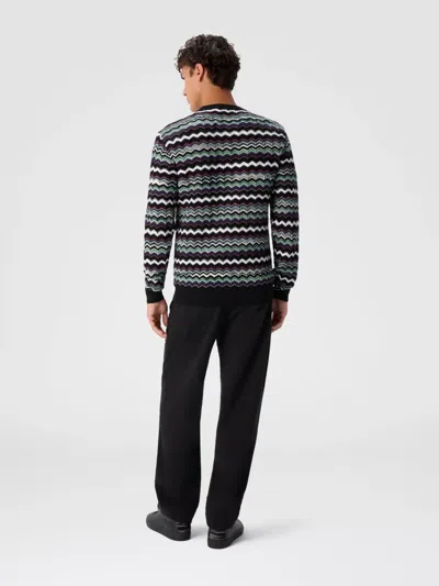 Missoni Crew Neck Sweater With Zigzag Pattern In Multi