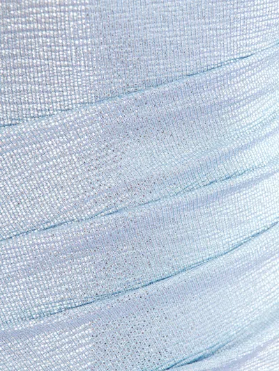 Talbot Runhof Metallic-effect Draped Gown In Gray