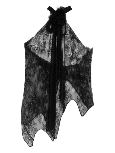 Blaklace Lace Halter Top In Black