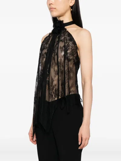 Blaklace Lace Halter Top In Black