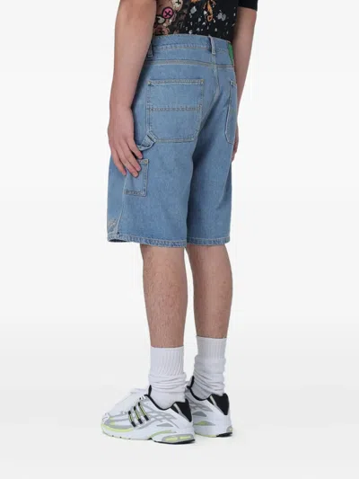 Barrow Utility-pocket Denim Shorts In Blue