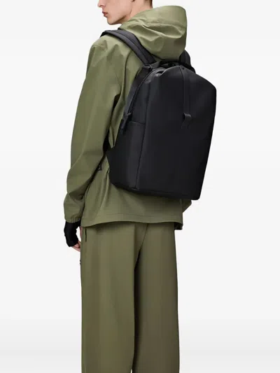 Rains Waterproof Clip Front Backpack In Black
