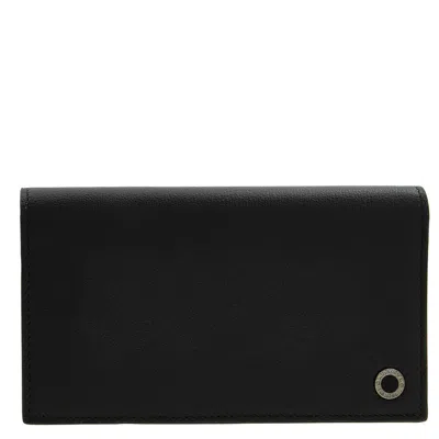 Bvlgari Black Bifold Leather Wallet In Black