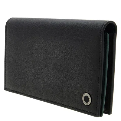 Bvlgari Black Bifold Leather Wallet In Black
