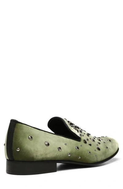 Donald Pliner Spencer Studded Loafer In Green
