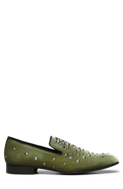 Donald Pliner Spencer Studded Loafer In Green