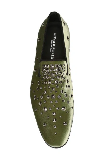 Donald Pliner Spencer Studded Loafer In Green