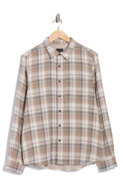 14th & Union Duofold Flannel Button-up Shirt In Gray