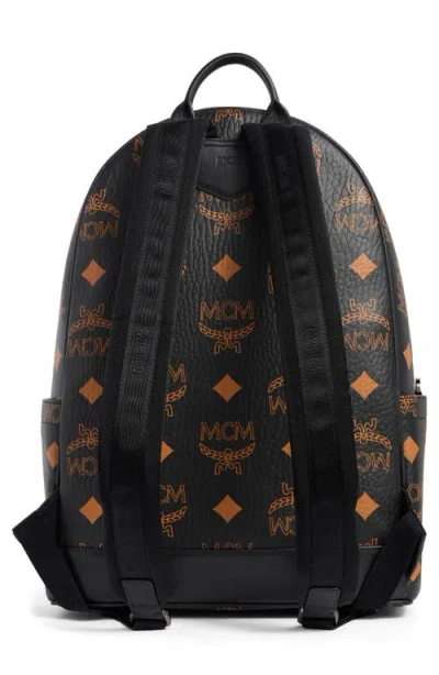 Mcm Stark Coated Canvas Monogram Backpack In Black