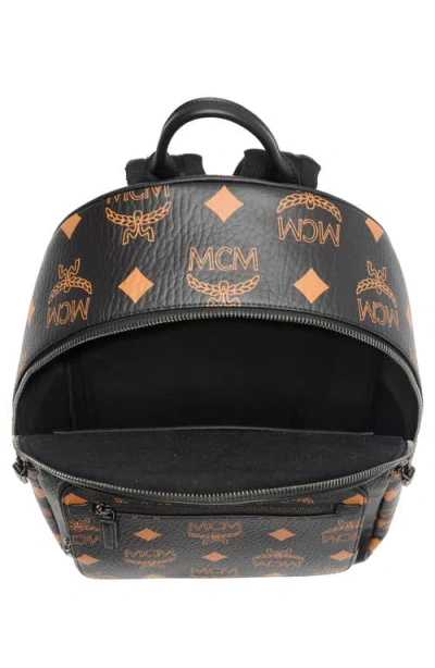 Mcm Stark Coated Canvas Monogram Backpack In Black
