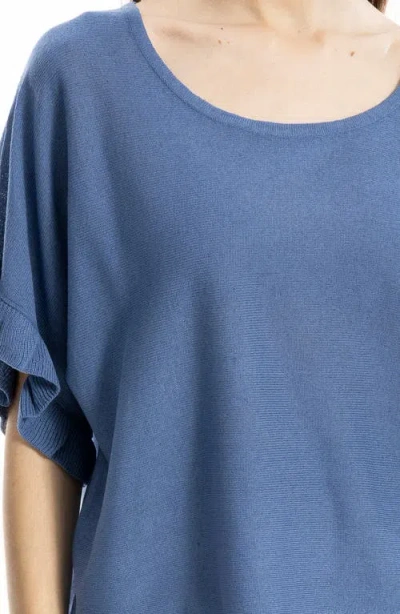 Max Studio Flutter Sleeve Sweater In Blue