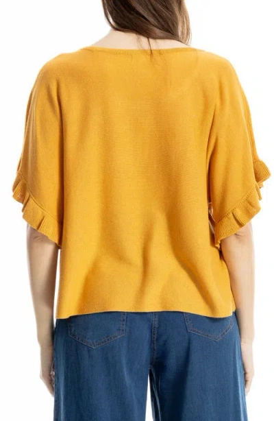 Max Studio Flutter Sleeve Sweater In Gold