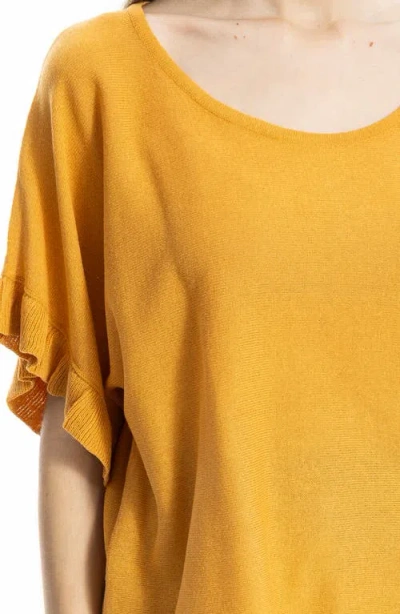 Max Studio Flutter Sleeve Sweater In Gold