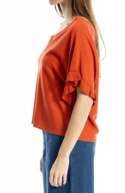 Max Studio Flutter Sleeve Sweater In Pattern