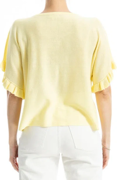 Max Studio Flutter Sleeve Sweater In Gold