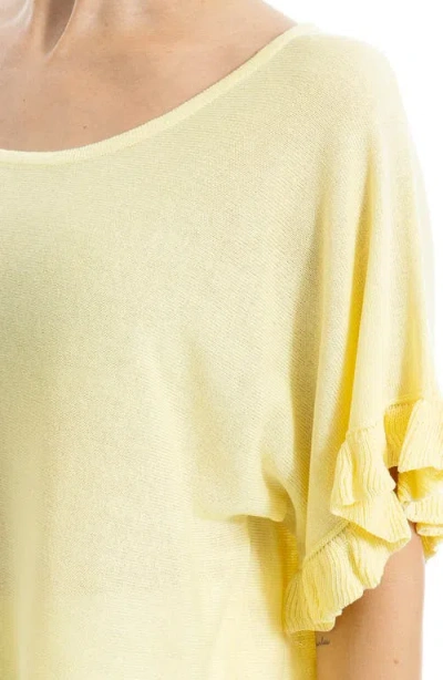 Max Studio Flutter Sleeve Sweater In Gold