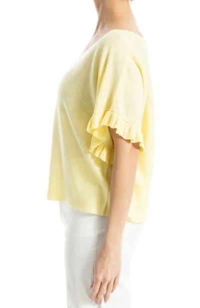 Max Studio Flutter Sleeve Sweater In Gold
