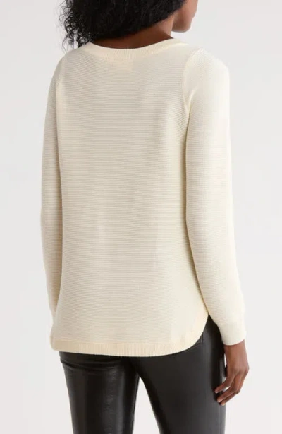 Cyrus Link Stitch Tunic Sweater In White