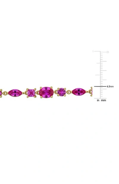 Delmar Created Pink Sapphire Chain Bracelet In Gold