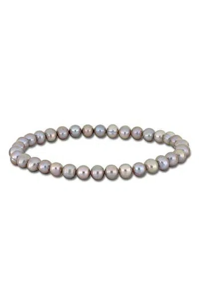 Delmar 5-5.5mm Cultured Freshwater Pearl Bracelet In Metallic