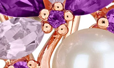 Delmar 6-8.5mm Cultured Freshwater Pearl & Gemstone Cluster Earrings In Gold