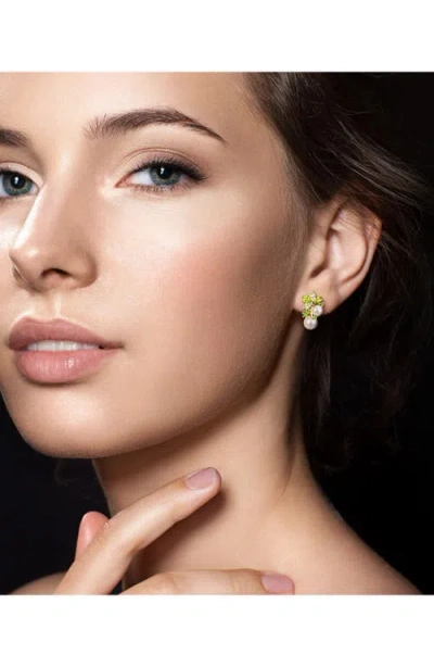 Delmar 6-8.5mm Cultured Freshwater Pearl & Gemstone Cluster Earrings In Gold