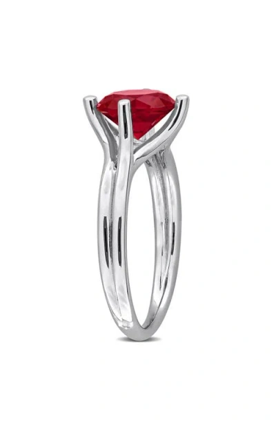 Delmar Created Ruby Solitaire Ring In Red