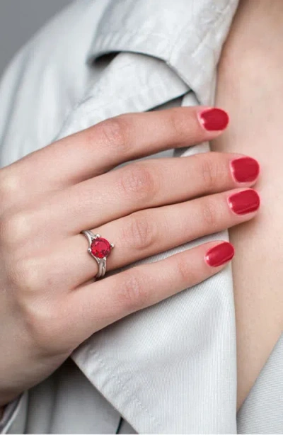 Delmar Created Ruby Solitaire Ring In Red