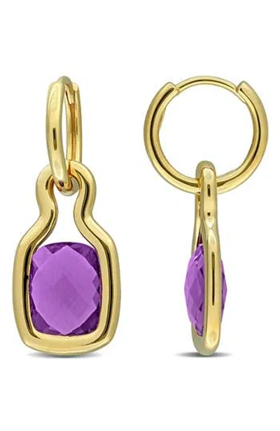 Delmar Amethyst Charm Drop Earrings In Gold