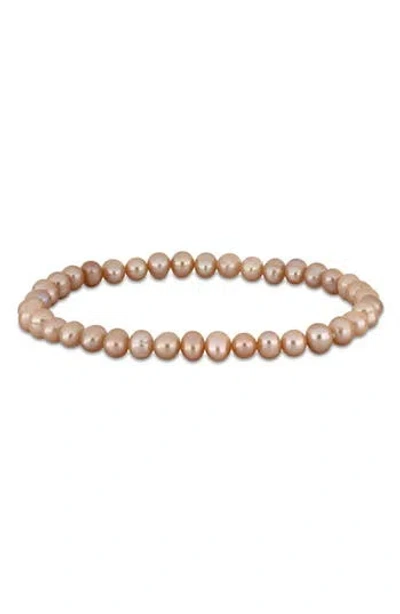 Delmar 5-5.5mm Cultured Freshwater Pearl Bracelet In Gold