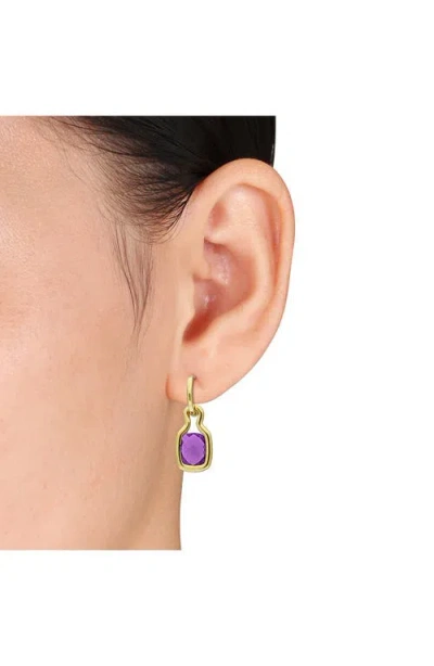 Delmar Amethyst Charm Drop Earrings In Gold
