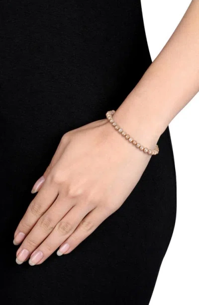 Delmar 5-5.5mm Cultured Freshwater Pearl Bracelet In Gold