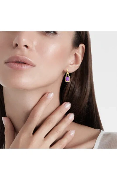 Delmar Amethyst Charm Drop Earrings In Gold