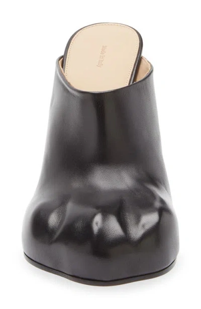 Jw Anderson J. W. Anderson Black Nappa Leather Paw Mules In Black