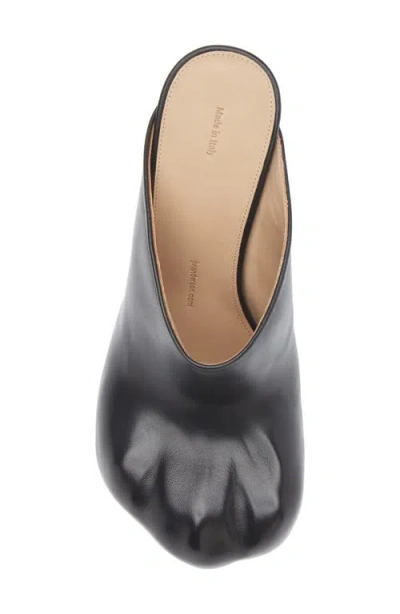 Jw Anderson J. W. Anderson Black Nappa Leather Paw Mules In Black