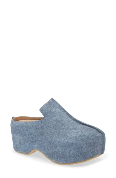 Jw Anderson Platform Suede Clogs In Blue