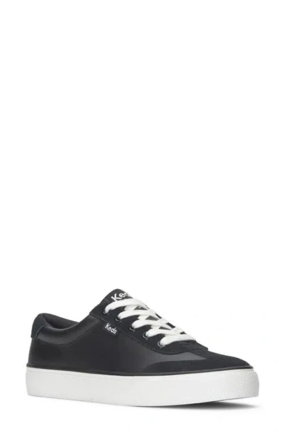 Keds Women's Jump Kick T-toe Leather/suede Lace Up Leather Sneakers In Black