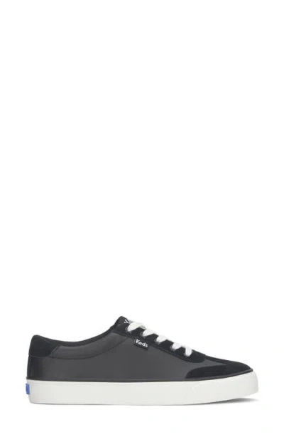 Keds Women's Jump Kick T-toe Leather/suede Lace Up Leather Sneakers In Black