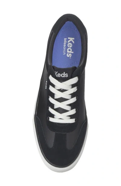 Keds Women's Jump Kick T-toe Leather/suede Lace Up Leather Sneakers In Black