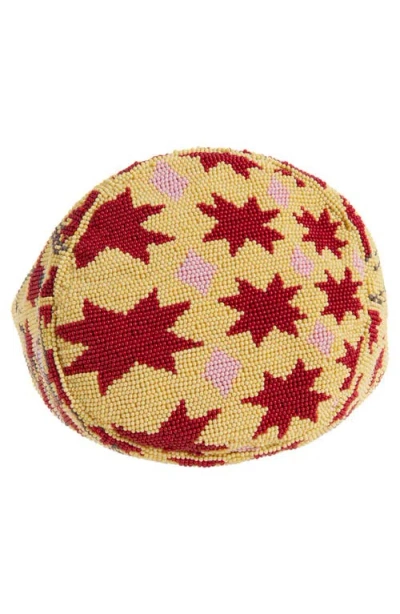 Jw Anderson Light Yellow Beaded Mini Shoulder Bag In Multi